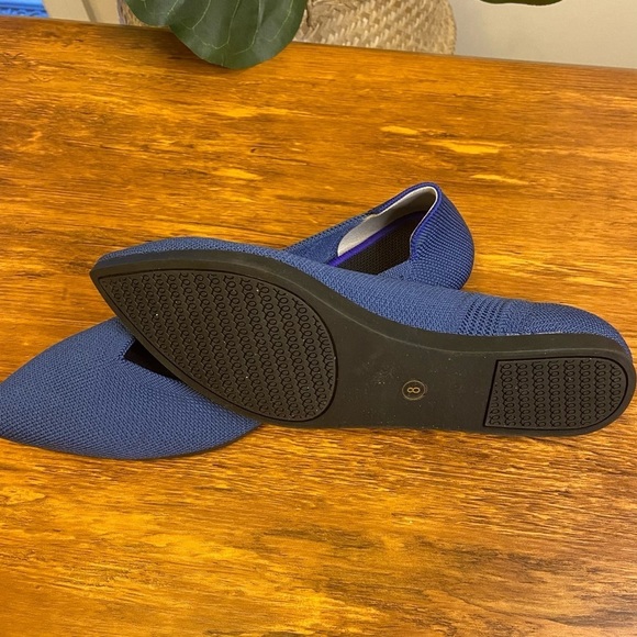 Mhuire Pointed Toe Breathable Washable Blue Knit Flat - Picture 3 of 8